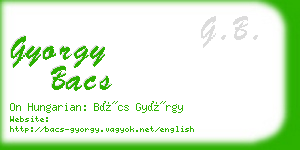 gyorgy bacs business card